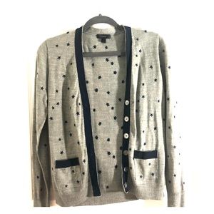 J. CREW BLUE STAR KNIT CARDIGAN